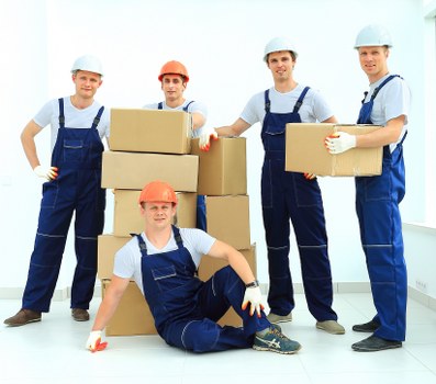 Moving van loading items for a UK transport job