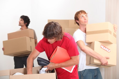 Packed household items prepared for safe transport by a local removals team