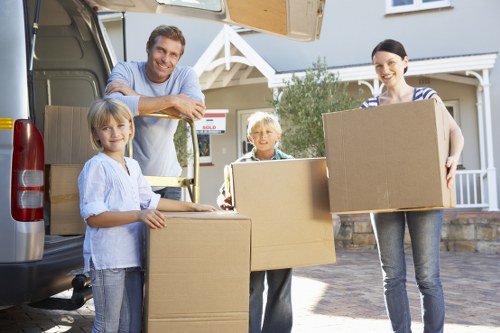 Van and moving boxes representing a transparent Goodmayes man with van price estimate